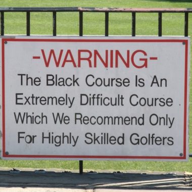 Bethpage Black Warning Sign