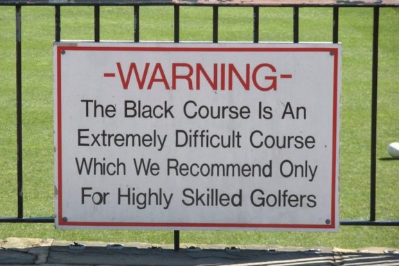 Bethpage Black Warning Sign