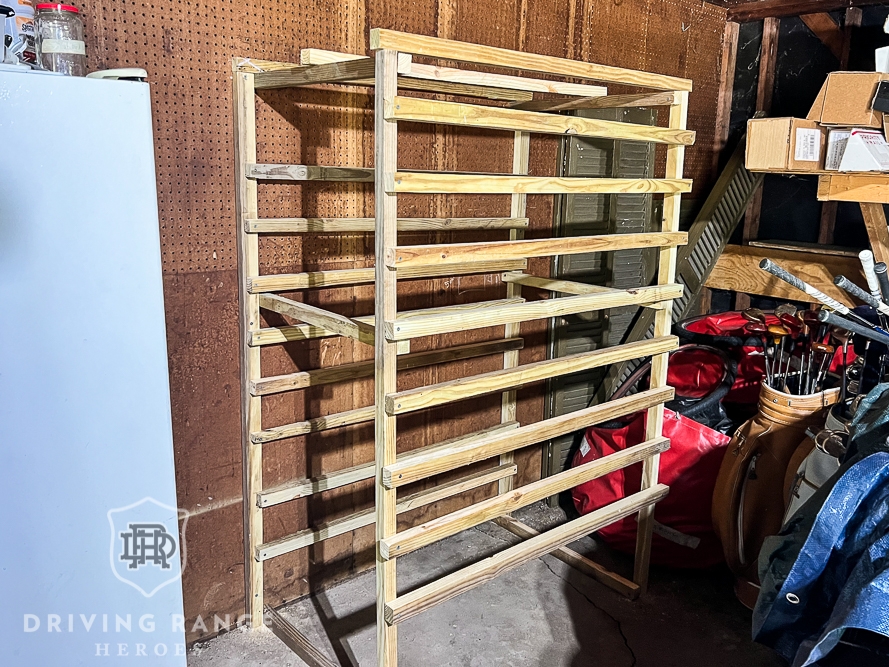 Golf club Rack for Garage with Extra Golf Bag Rack and Top